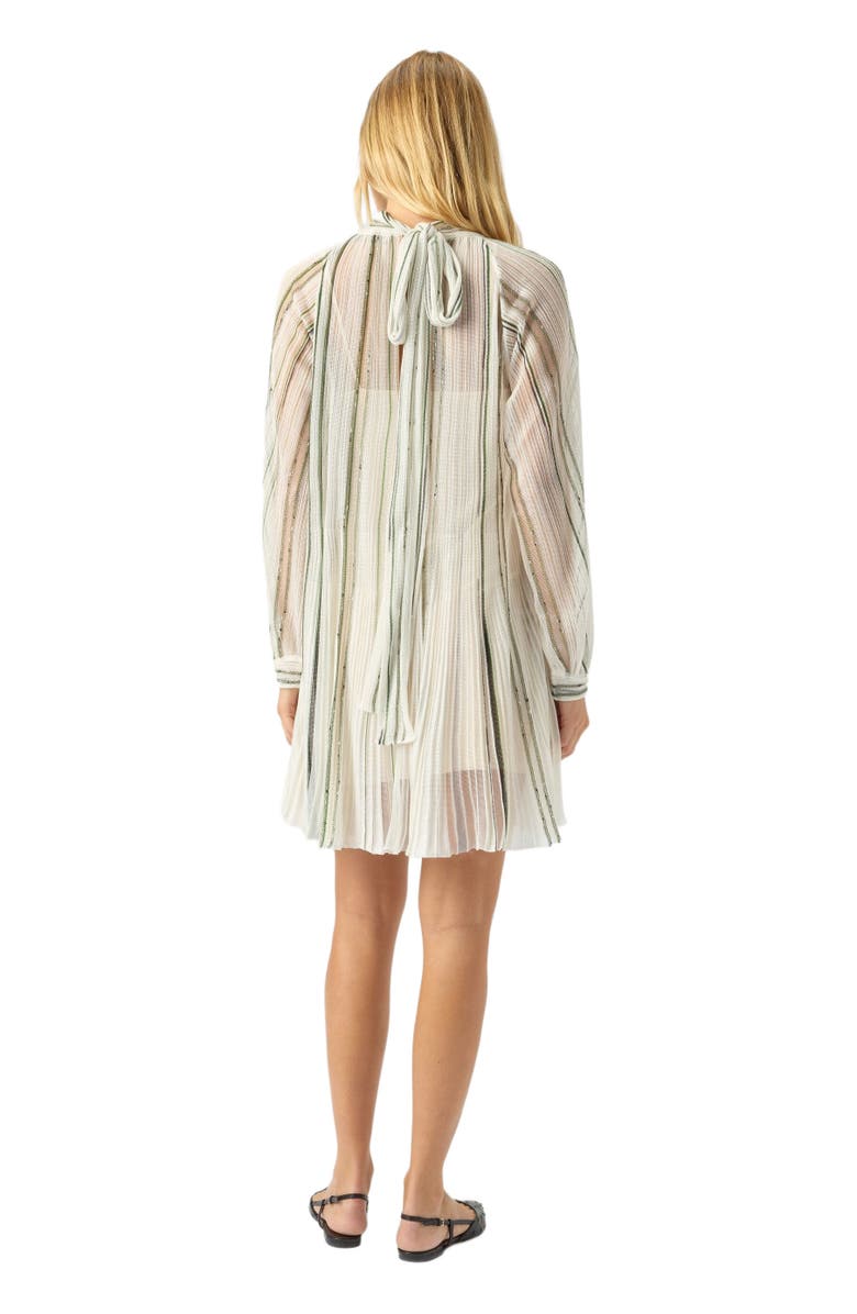Missoni Mini Dress With Striped Sash And Lamé Threads, Alternate, color, White