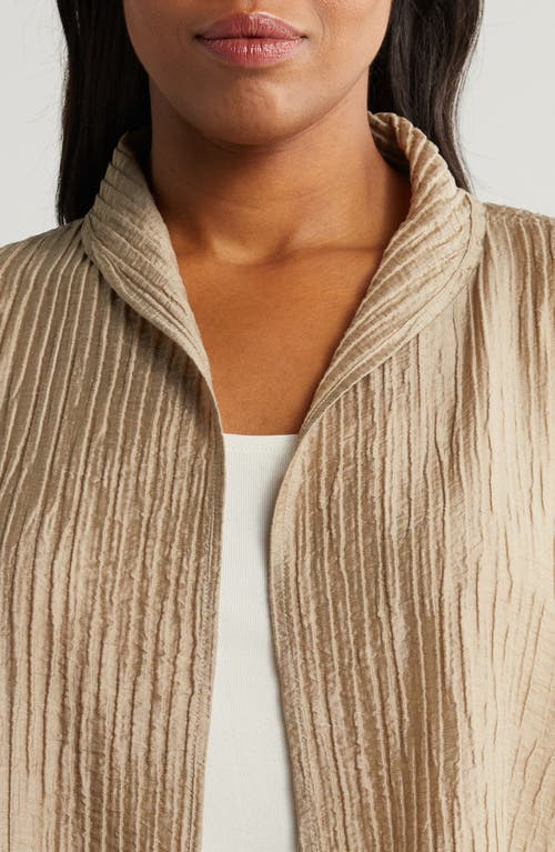 Eileen Fisher Textured High Collar Open Jacket
