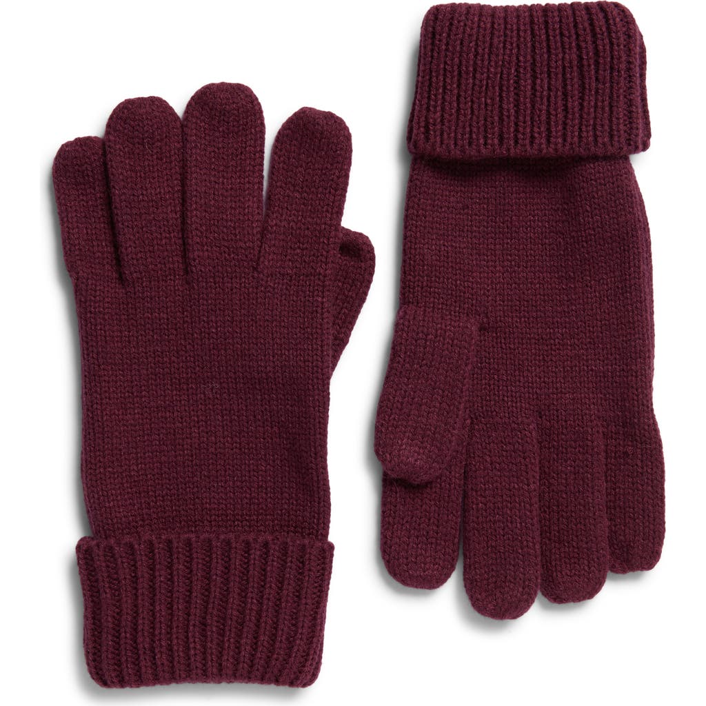 Open Edit Core Knit Gloves In Plum