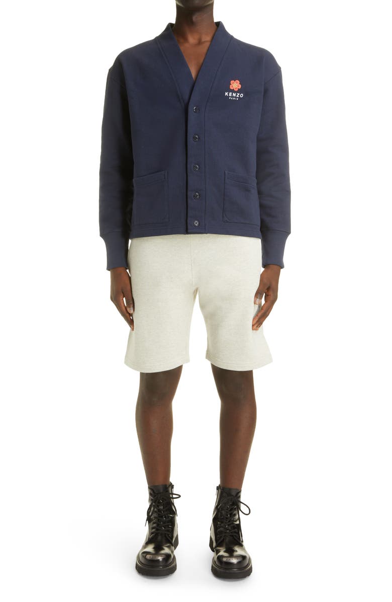 KENZO Boke Flower Graphic Fleece Cardigan, Alternate, color, 