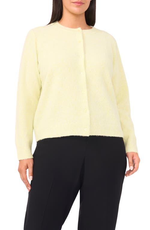 Halogenr Halogen(r) Fuzzy Crewneck Cardigan In Gold