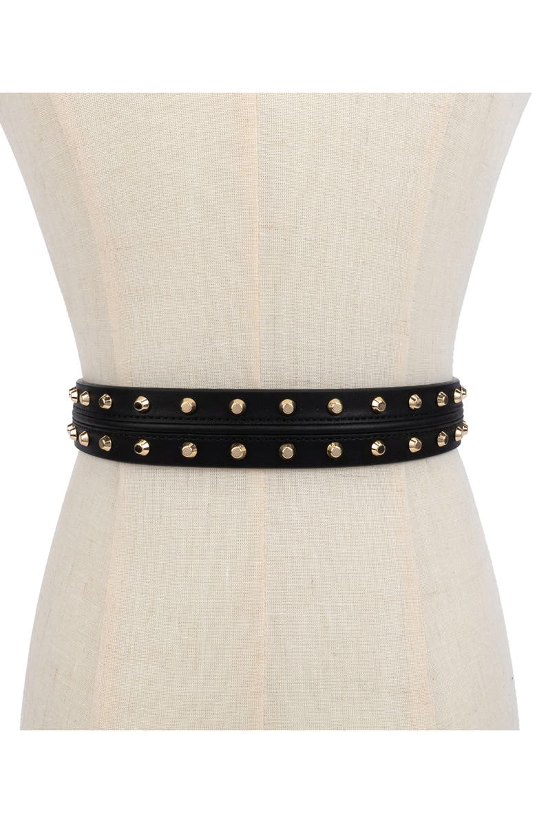 MICHAEL Michael Kors Astor Studded Leather Belt, Alternate, color,