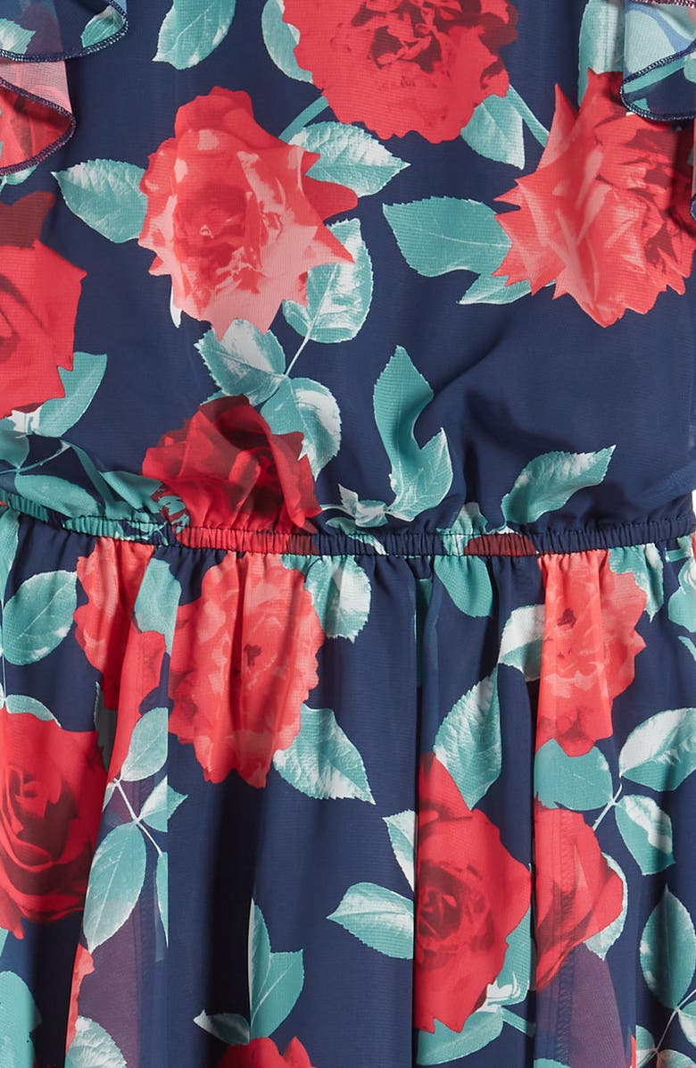 Ava & Yelly Kids' Floral Sleeveless Asymmetric Dress, Alternate, color,