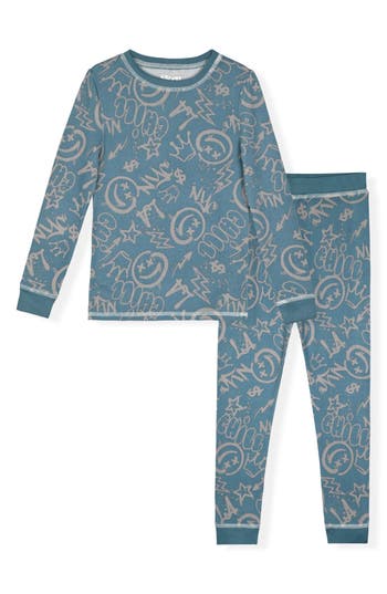 Sleep On It Kids' Supersoft Fitted Two-piece Pajamas In Gray