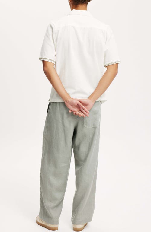 Shop Cotton On Super Baggy Linen Pant In Washed Military