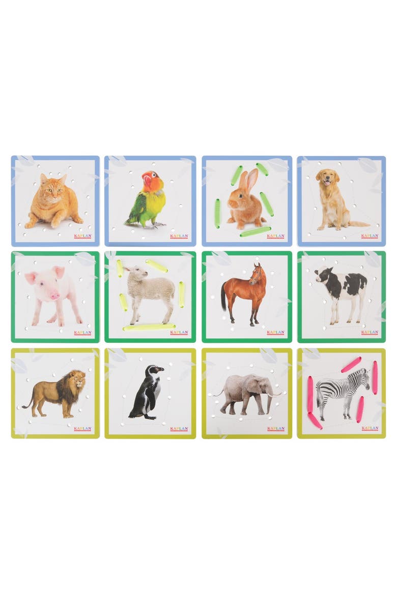 Animal Lacing Boards - Set of 12, Main, color, Multicolored