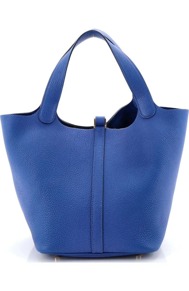 Pre-Owned Hermes Picotin Lock Bag Clemence MM, Alternate, color, Bleu France