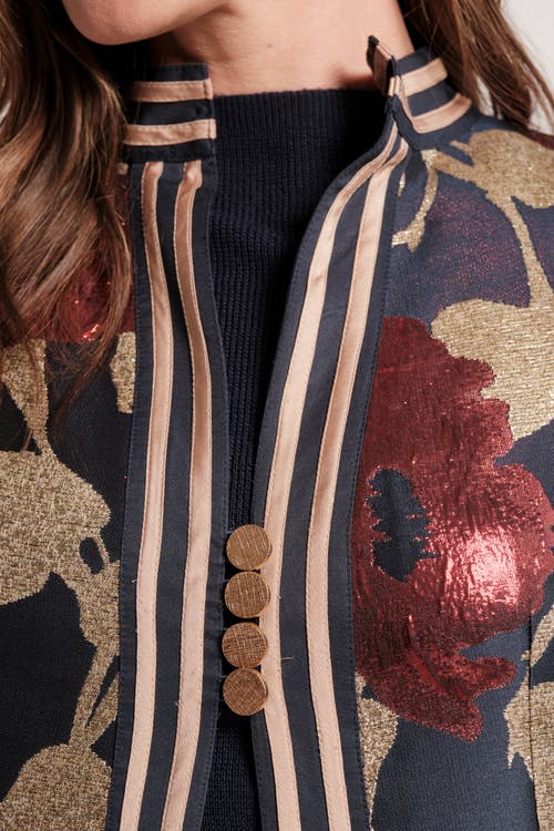 Frances Valentine Susie Jacket Floating Floral In Multi