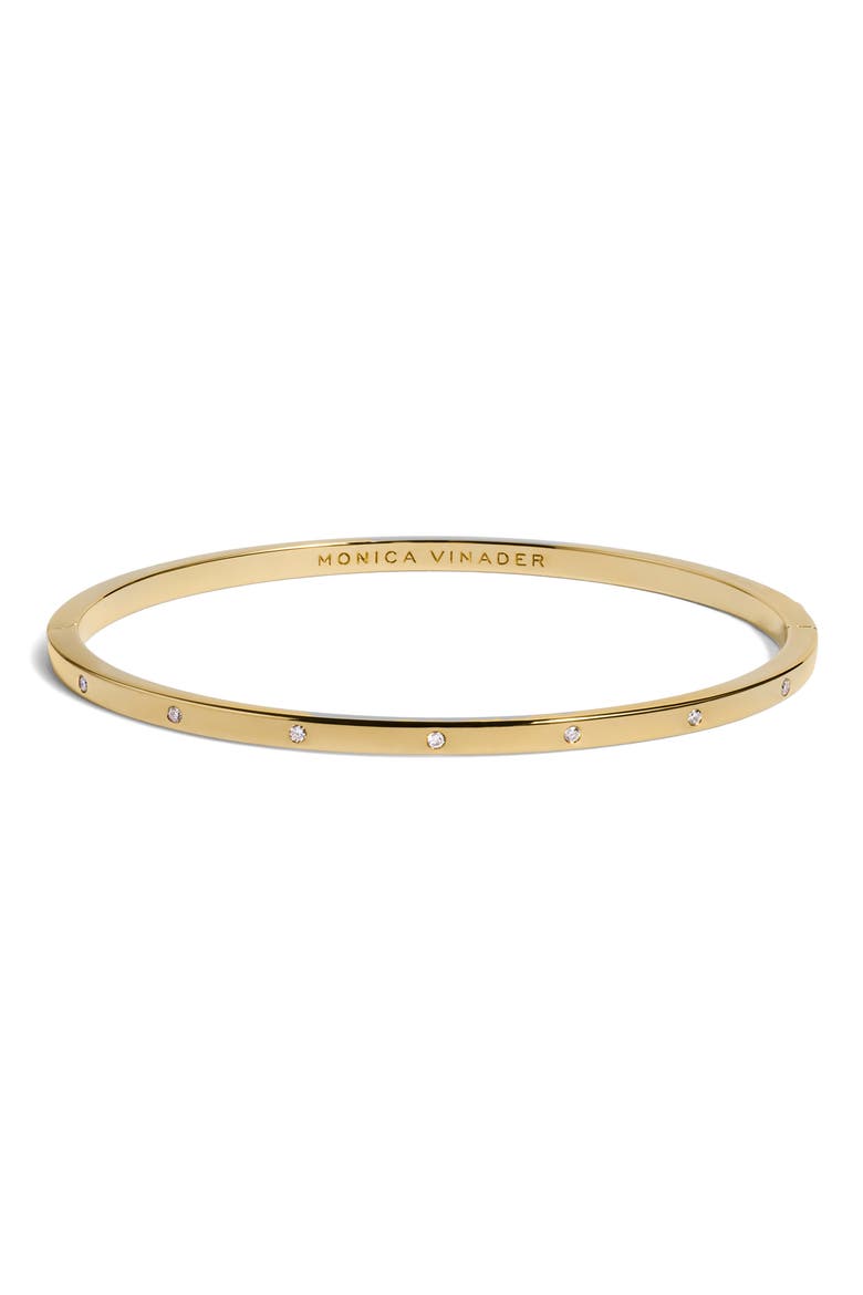 Lab Grown Diamond Station Bangle, Main, color, 18K GOLD VERMEIL / DIAMOND
