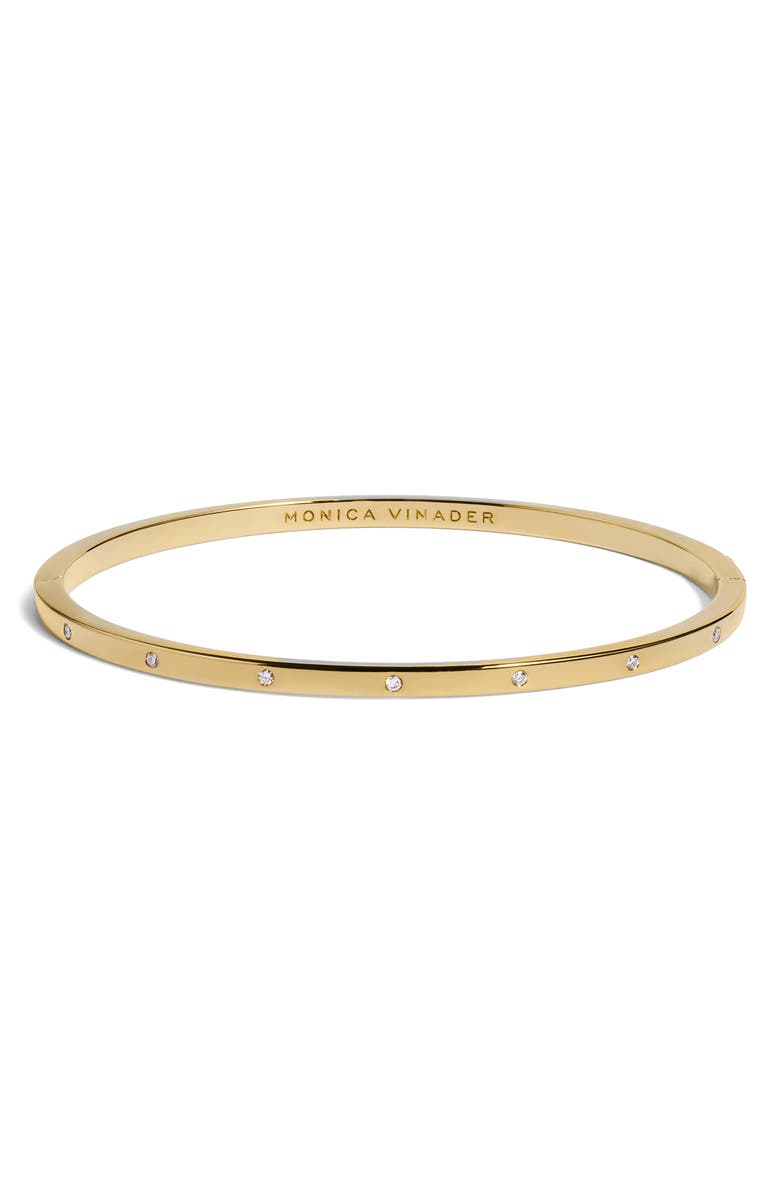 Monica Vinader Lab Grown Diamond Station Bangle, Main, color, 18K Gold Vermeil / Diamond