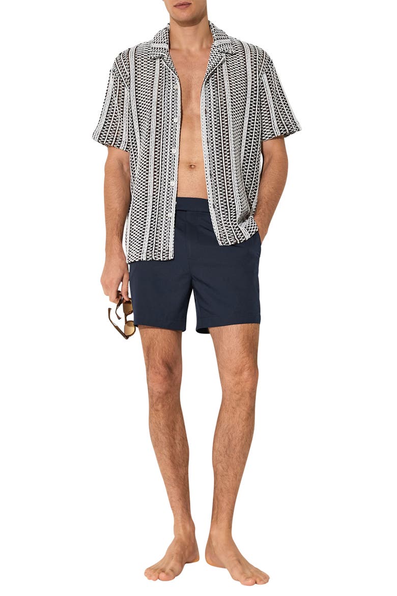 Sun Solid Side Adjuster Swim Trunks, Alternate, color, NAVY