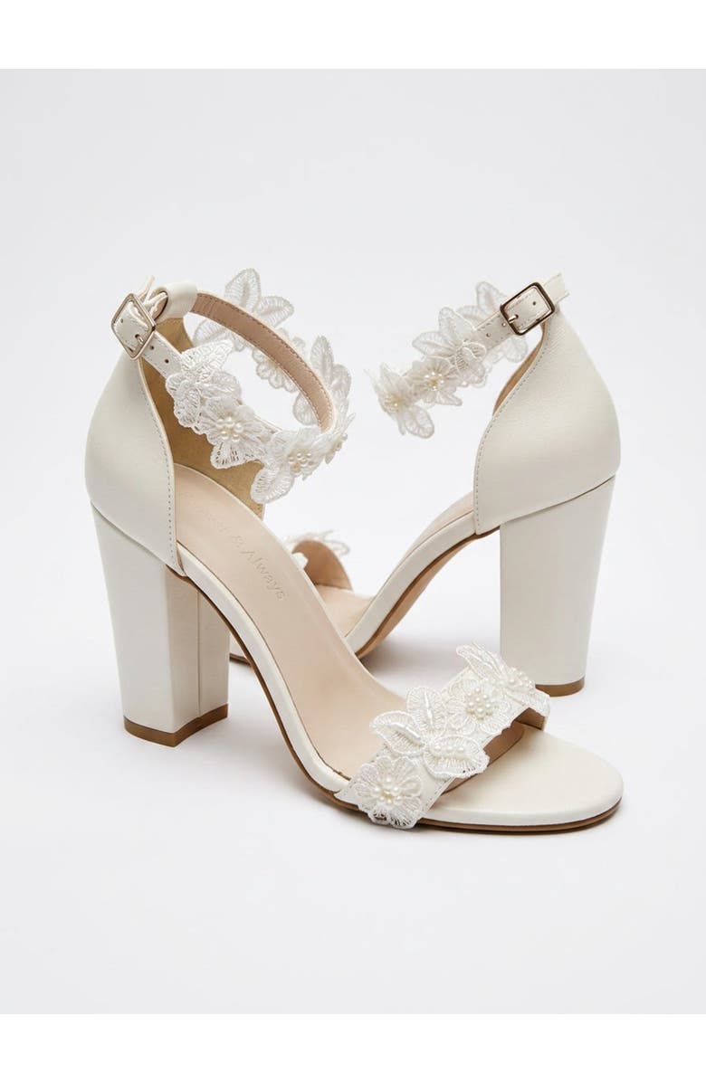 Forever & Always Shoes Florielle Lace Wedding Heels, Alternate, color, Ivory