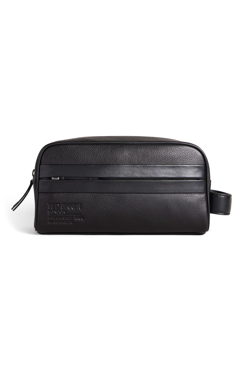 Ted Baker London Leather Toiletry Bag, Main, color, 