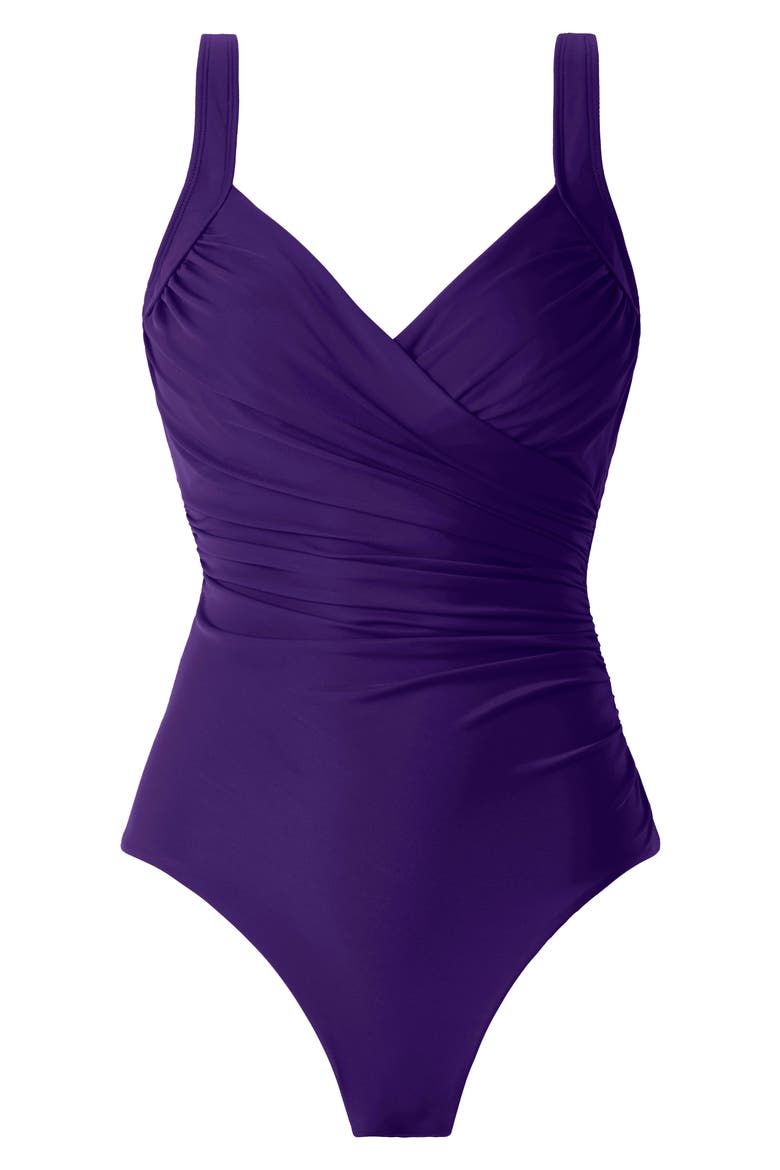 Solid Sanibel Underwire One-Piece Swimsuit, Alternate, color, MULBERRY