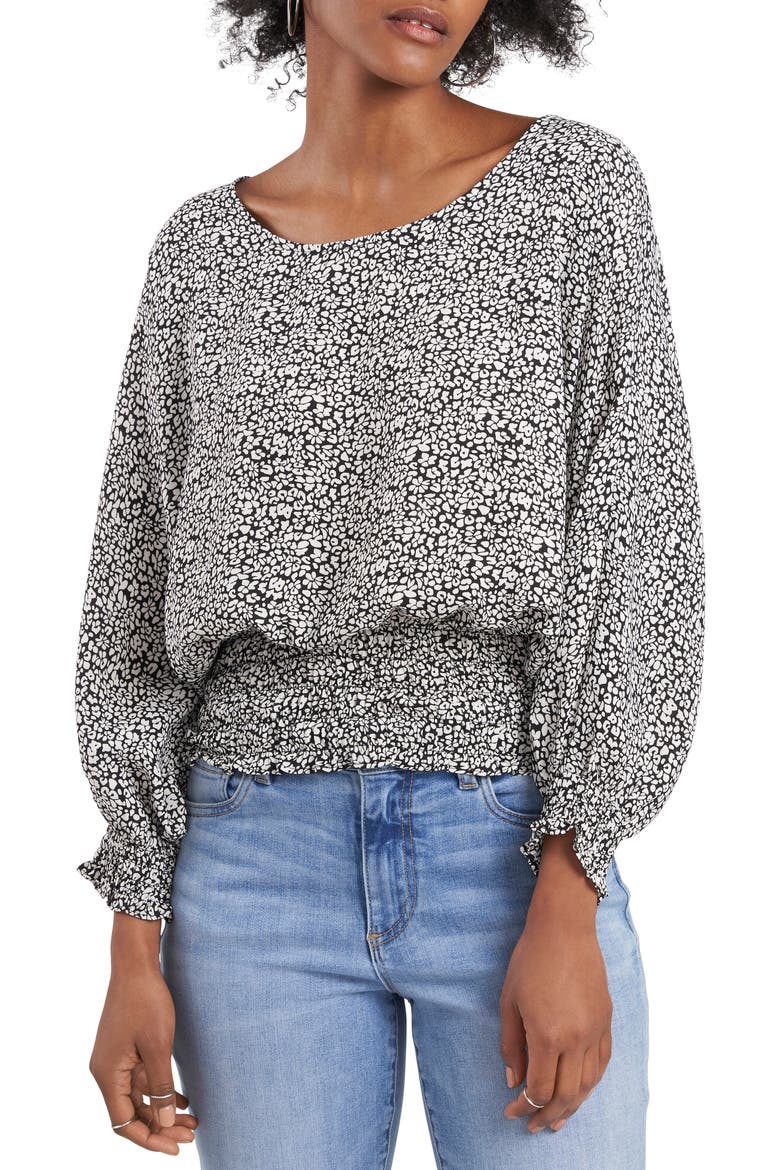 Smocked Top, Main, color, RICH BLACK