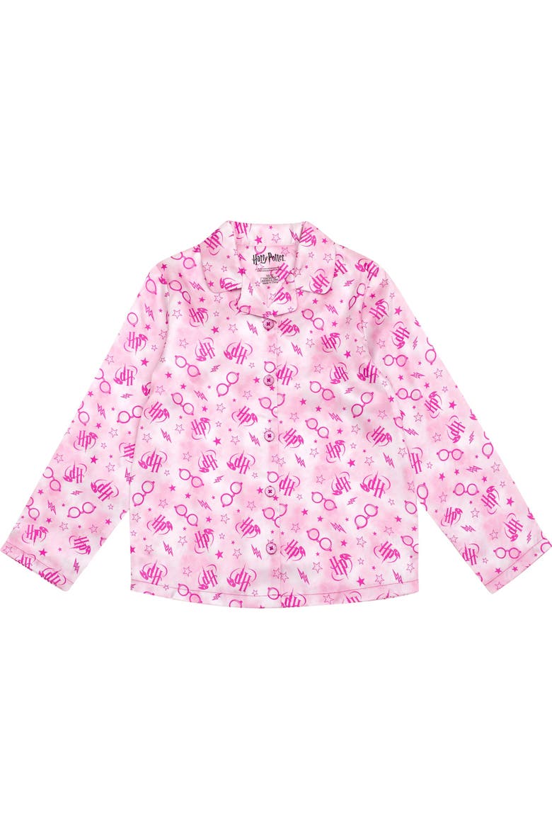 Pajama Shirt and Pants Set, Alternate, color, Mottled Pink