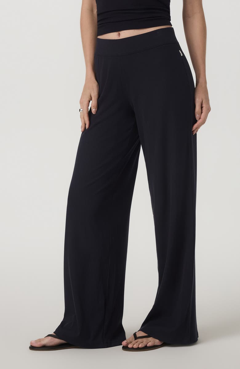 Vuori Pose Rib Wide Leg Sweatpants, Alternate, color, Black
