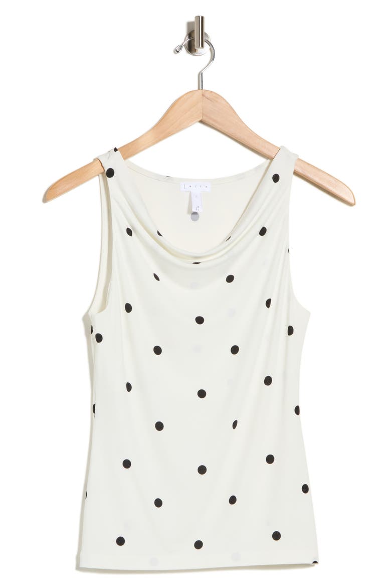 Cowl Neck Sleeveless Knit Top, Alternate, color, IVORY- BLACK ALICIA DOT