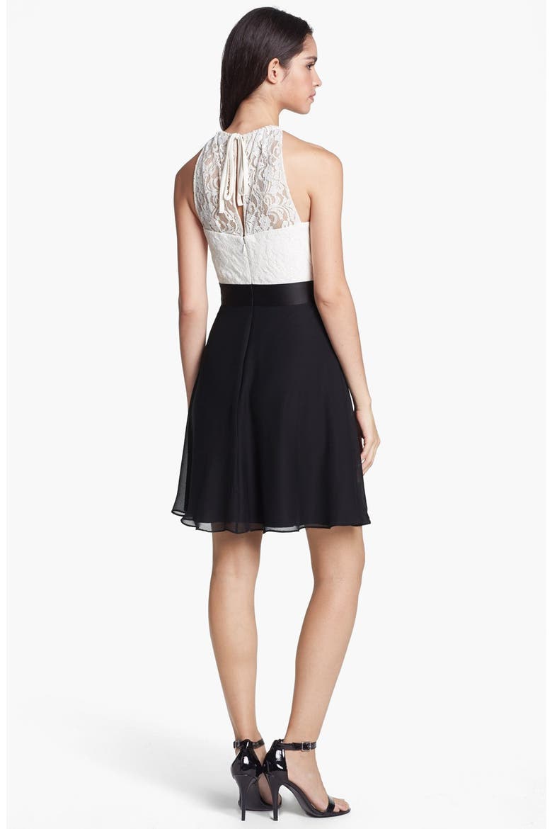 Mixed Media Dress, Alternate, color, BLACK