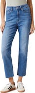Mavi Jeans New York Raw Hem High Waist Straight Leg Jeans
