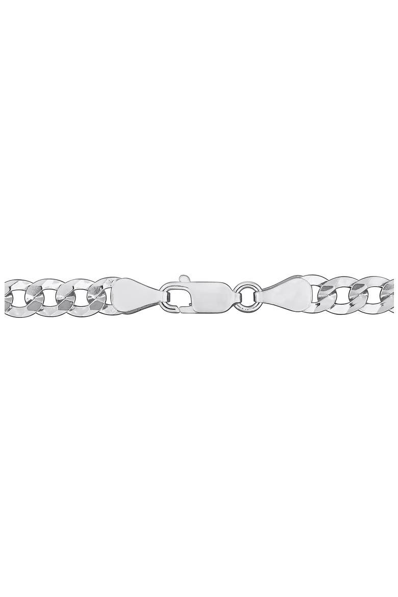 Flat Curb Link Chain Necklace, 5.3mm, Alternate, color, SILVER