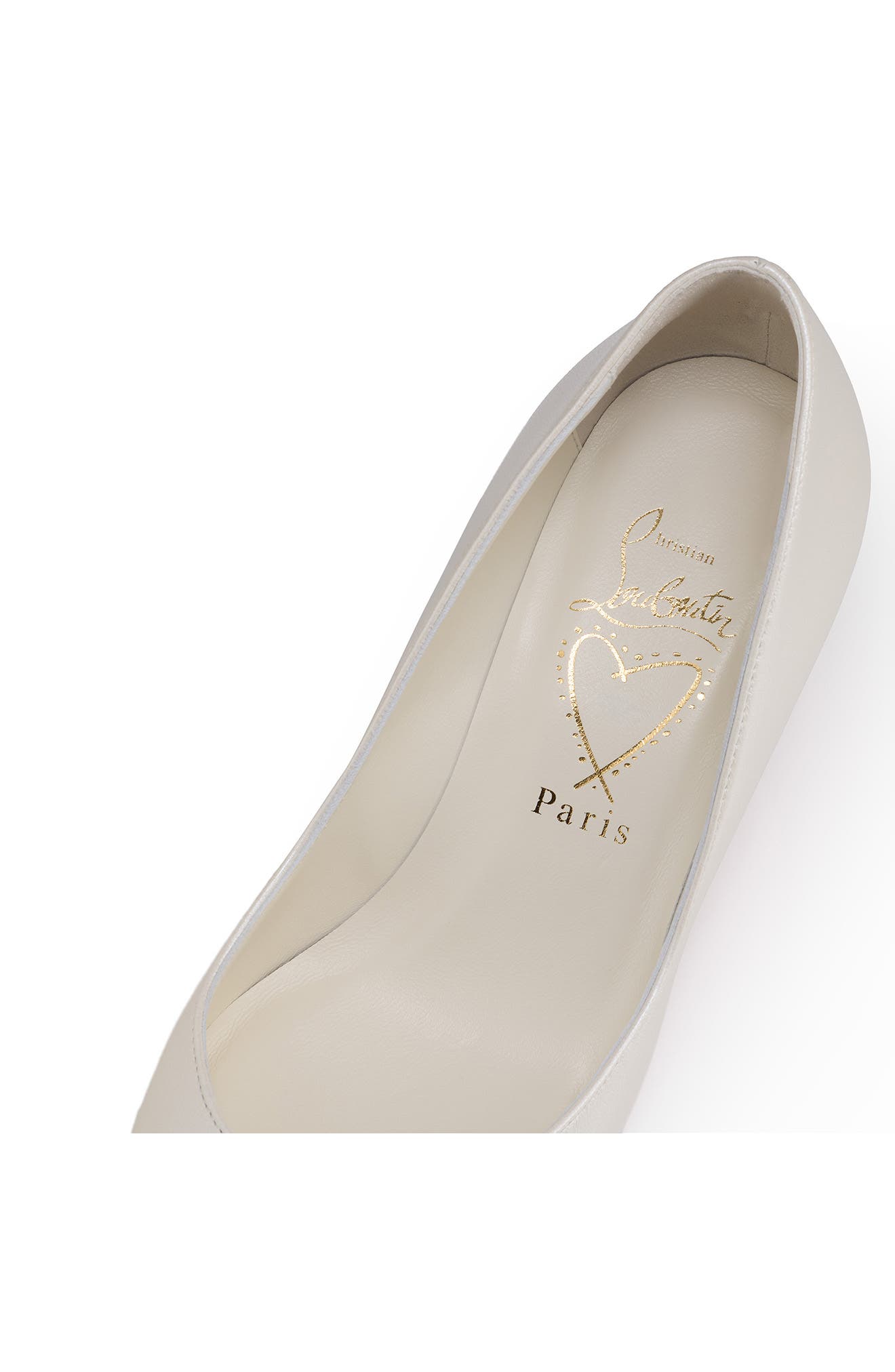 Christian Louboutin Miss Z Pointed Toe Pump, Alternate, color, Bianco Nappa Perle