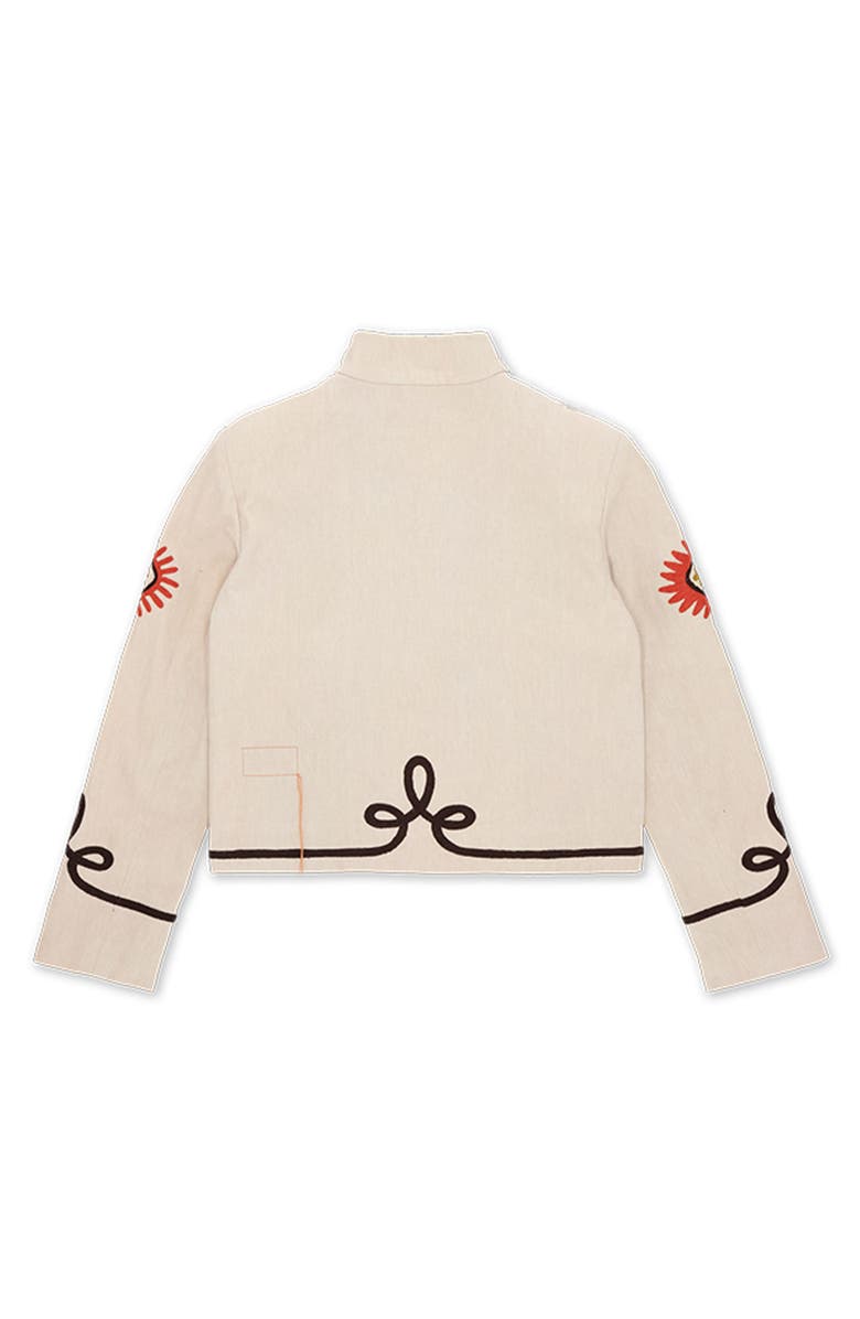 Fortela Marine Embroidered Cotton Bolero Jacket, Alternate, color, Mou