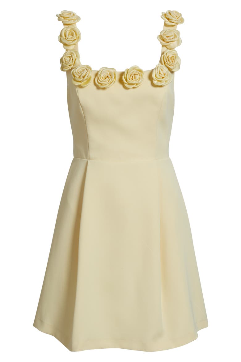 Rosette Trim Cocktail Minidress, Alternate, color, YELLOW