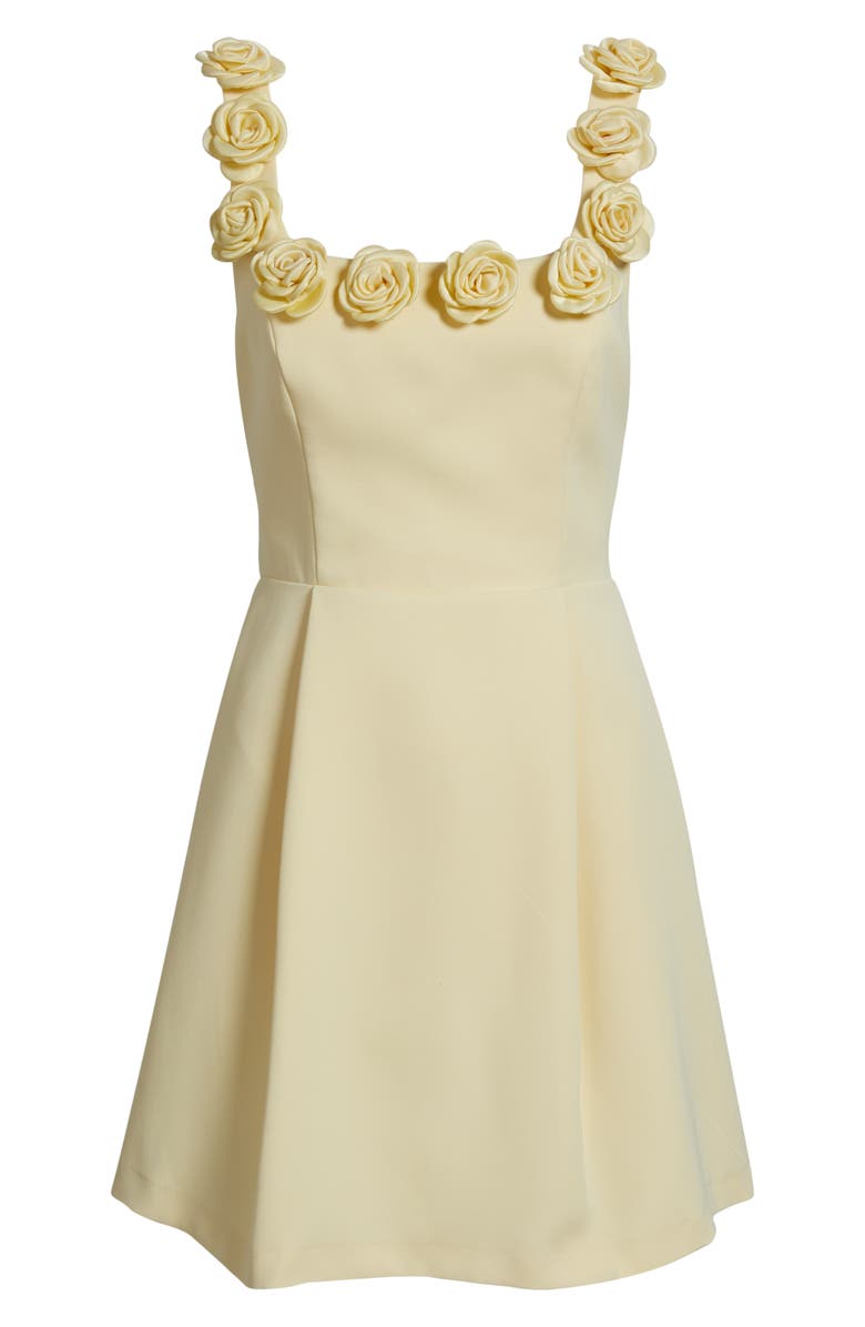 Lucy Paris Rosette Trim Cocktail Minidress, Alternate, color, Yellow
