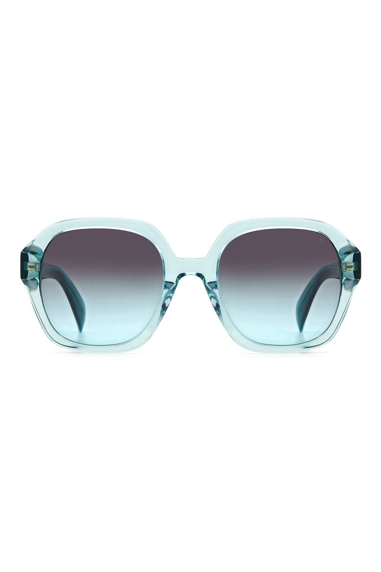 53mm Gradient Square Sunglasses, Main, color, TEAL