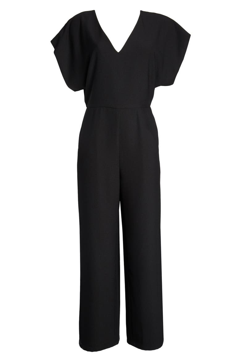 Easy Crepe Jumpsuit, Alternate, color, BLACK