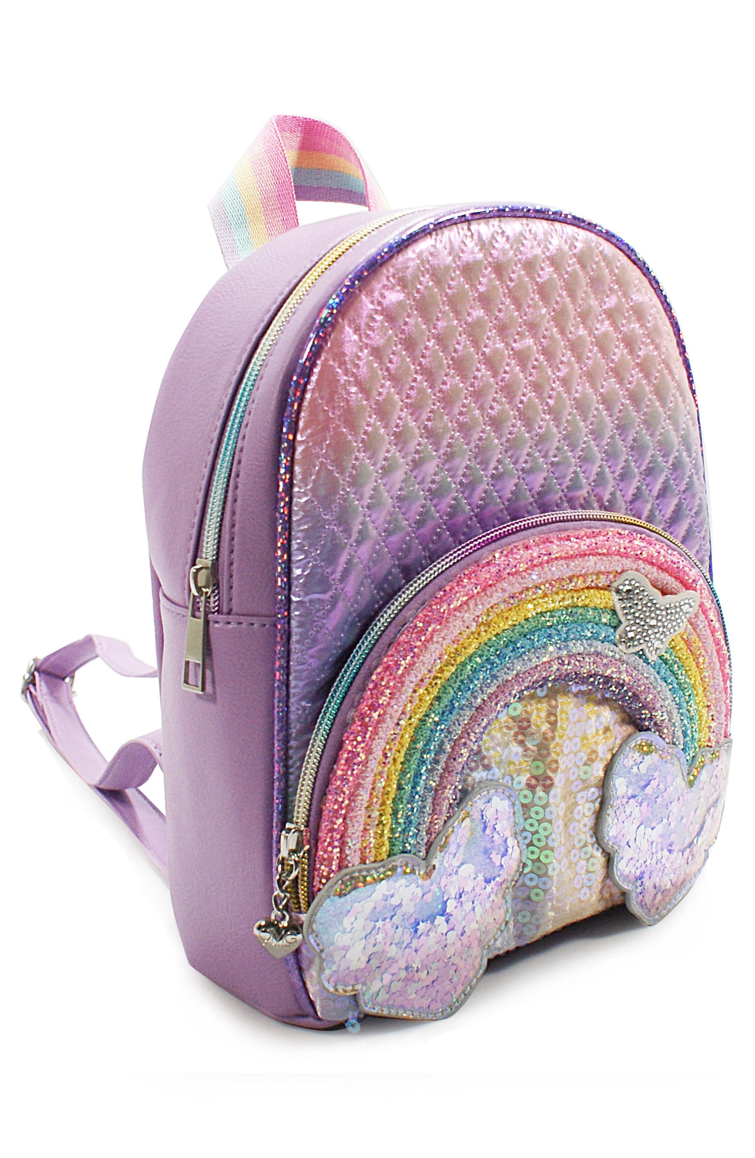 OMG Accessories Rainbow Ombré Mini Backpack, Alternate, color, 
