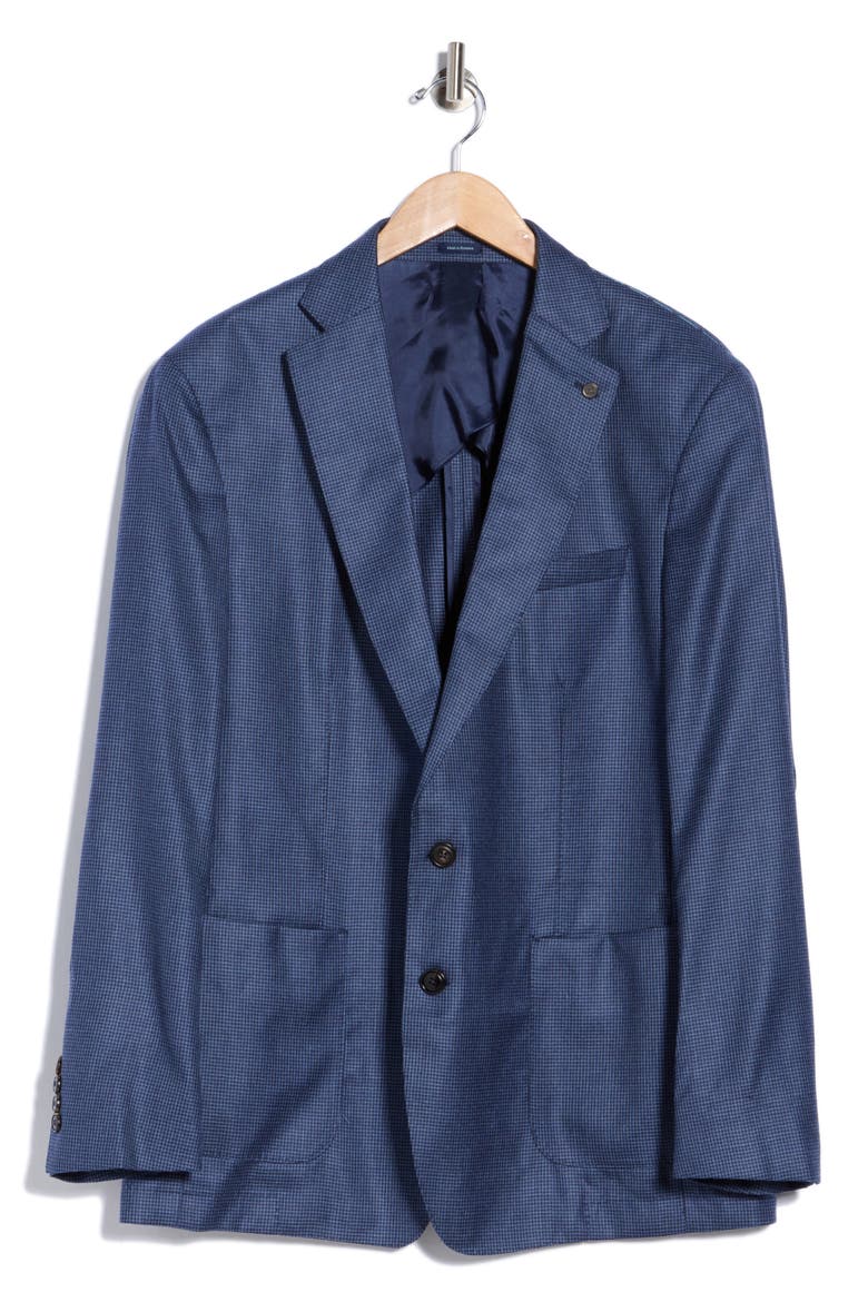 Cypress Houndstooth Cashmere & Silk Sport Coat, Main, color, NAVY