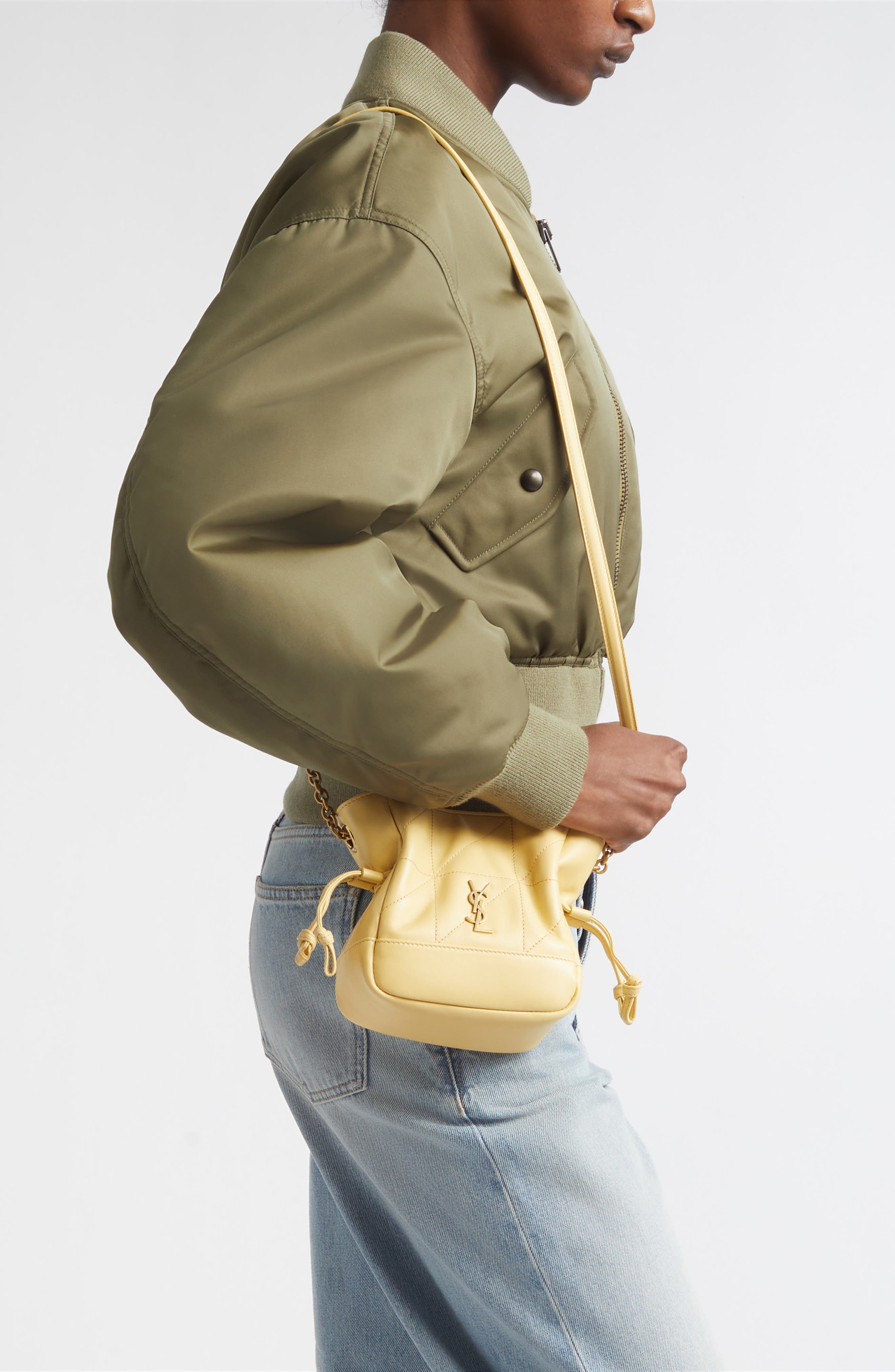Mini Jamie Leather Shoulder Bag, Alternate, color, SOFT LEMON