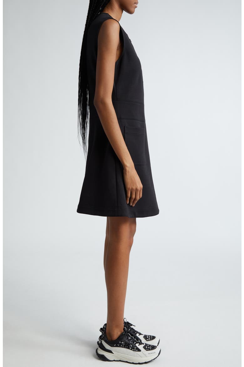 Sleeveless Cotton Blend Interlock Dress, Alternate, color, BLACK