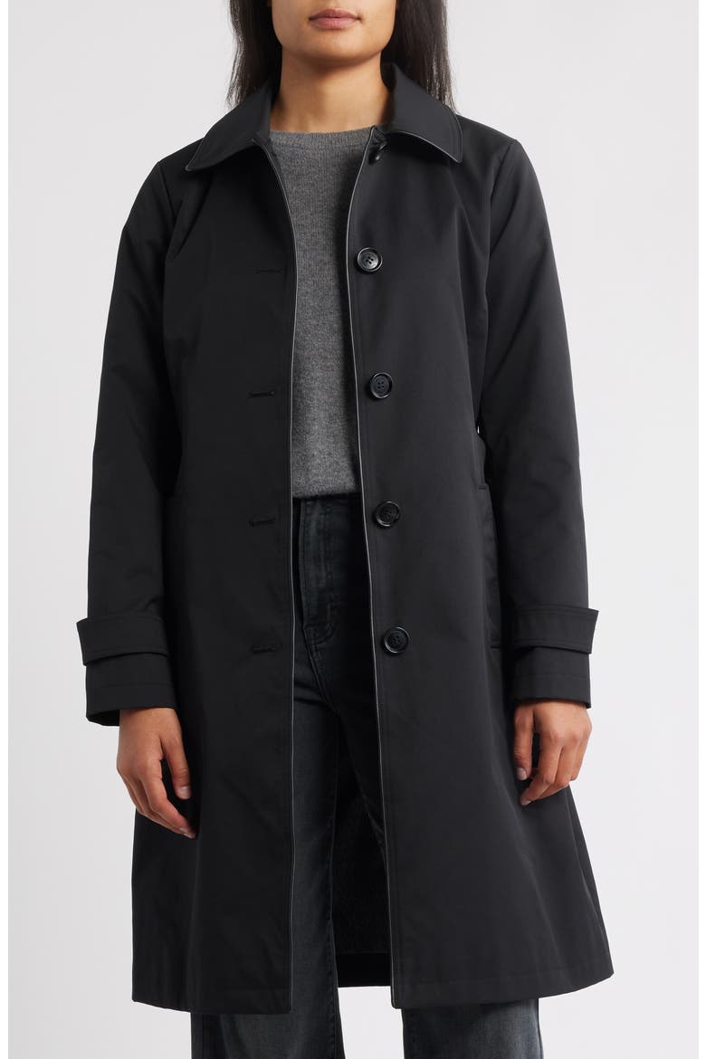 Water Resistant Belted Trench Coat, Alternate, color, BLACK