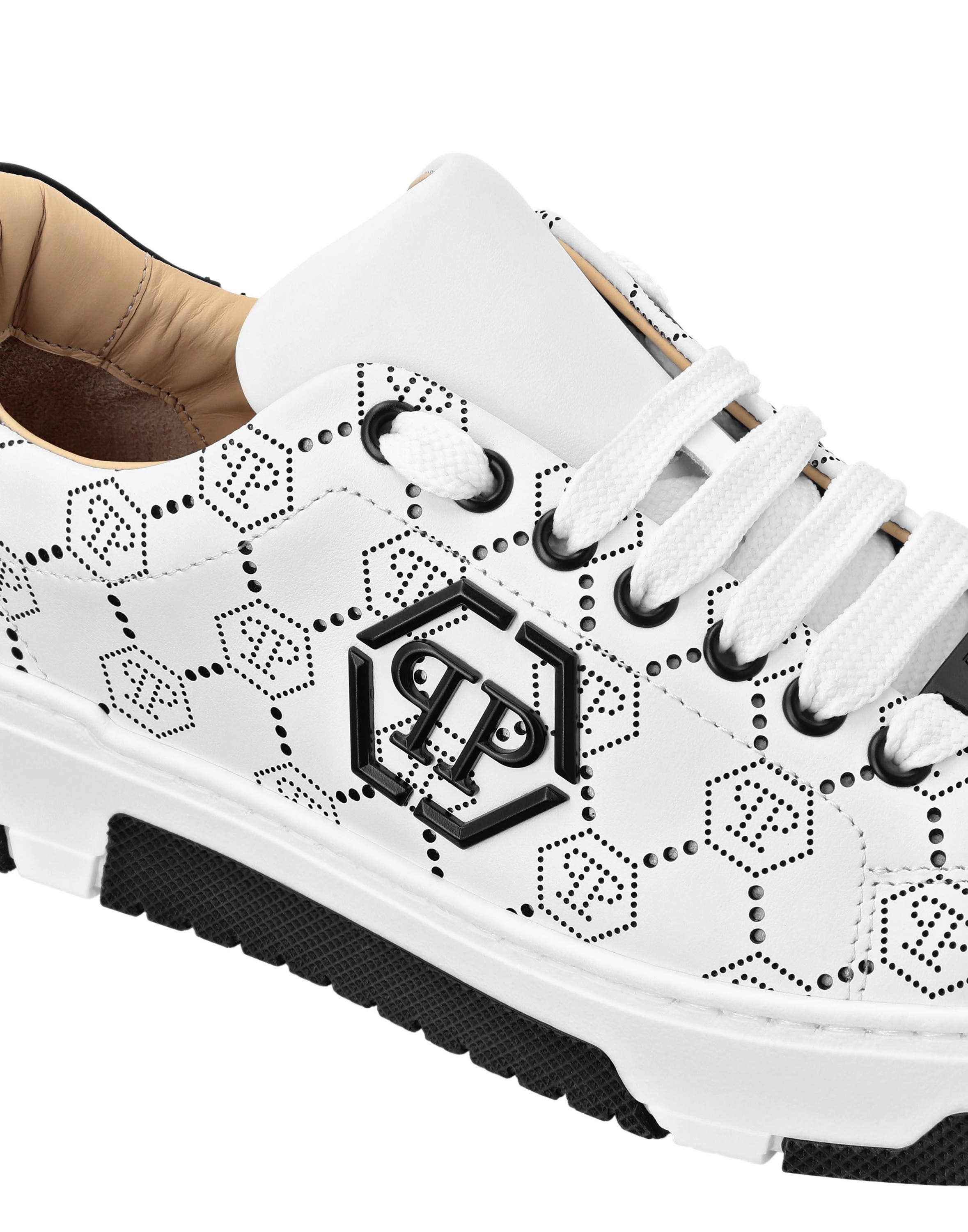 Low Top Leather Skeakers Matte Monogram Unisex, Alternate, color, black