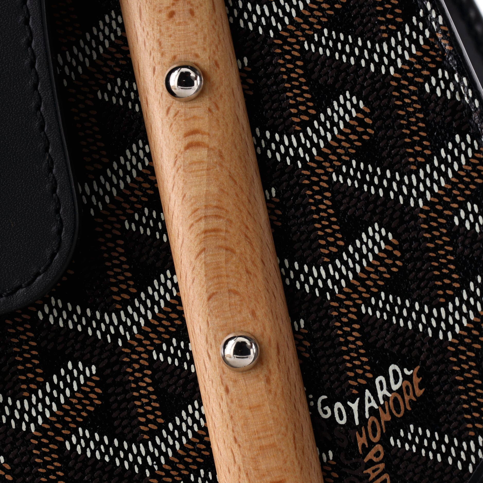 Pre-Owned Goyard Saigon Top Handle Bag Coated Canvas with Leather PM, Alternate, color, Black