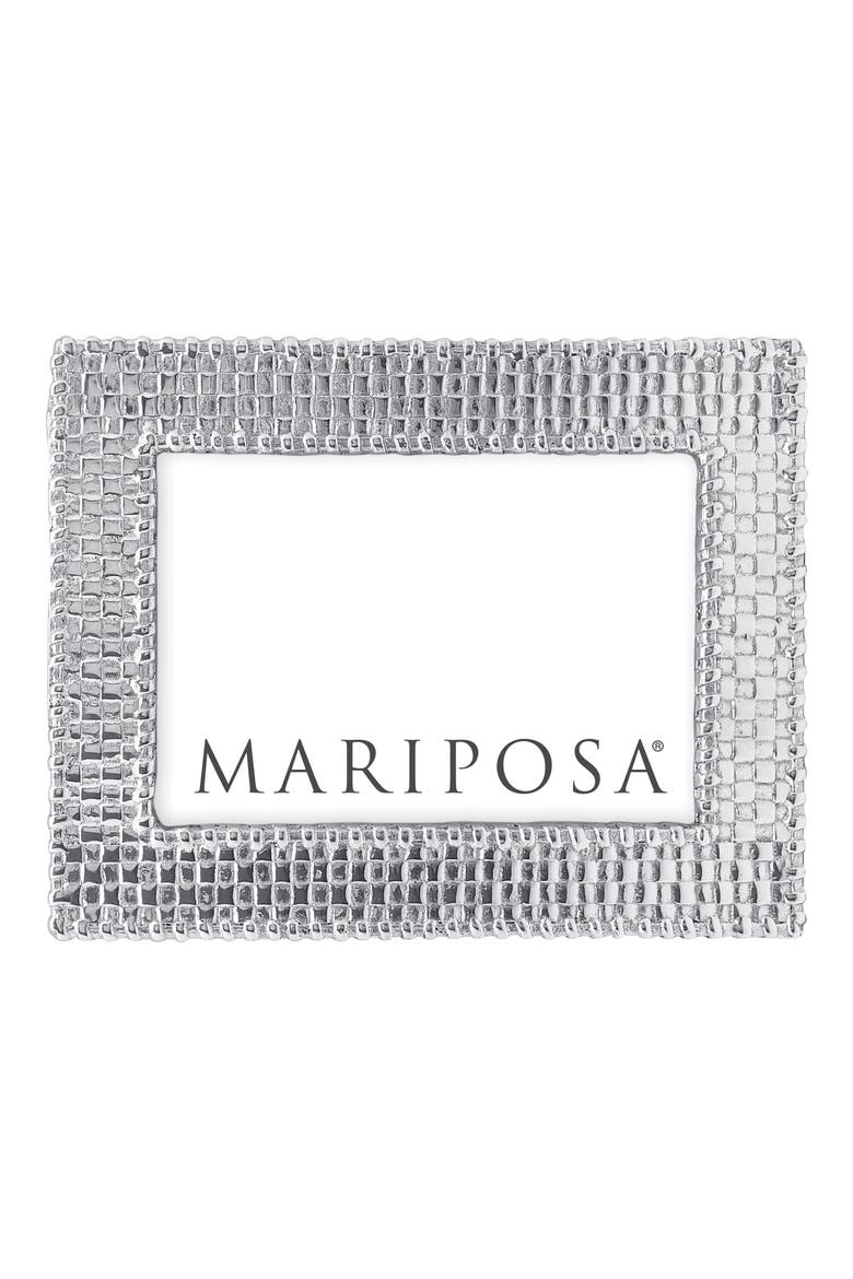 Basket Weave Recycled Aluminum Picture Frame, Alternate, color, SILVER