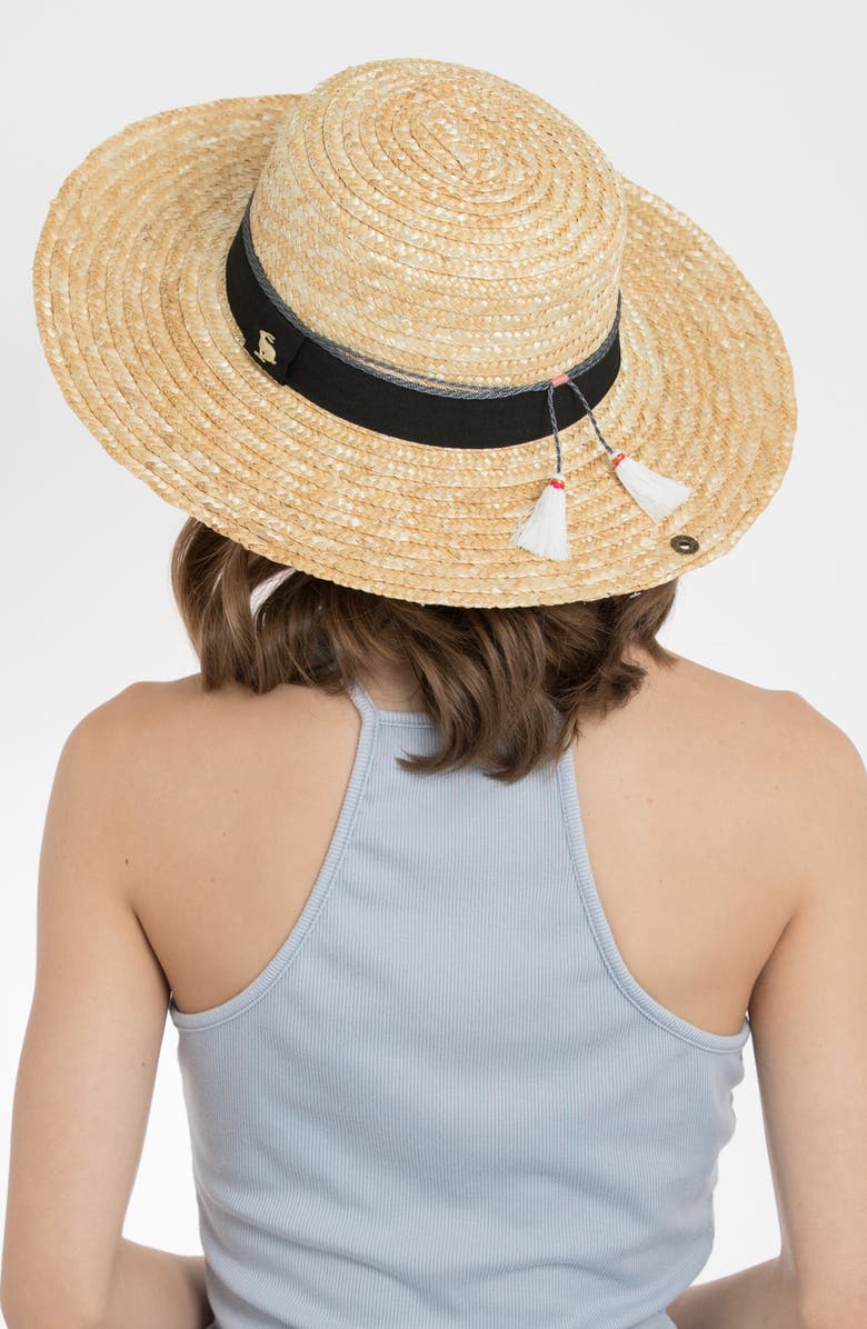 PETER GRIMM Teresa Wheat Straw Resort Hat, Alternate, color, 