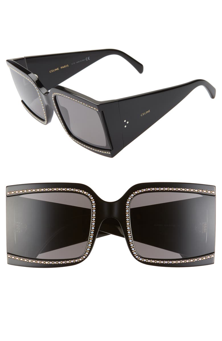 CELINE 60mm Square Sunglasses, Main, color, 