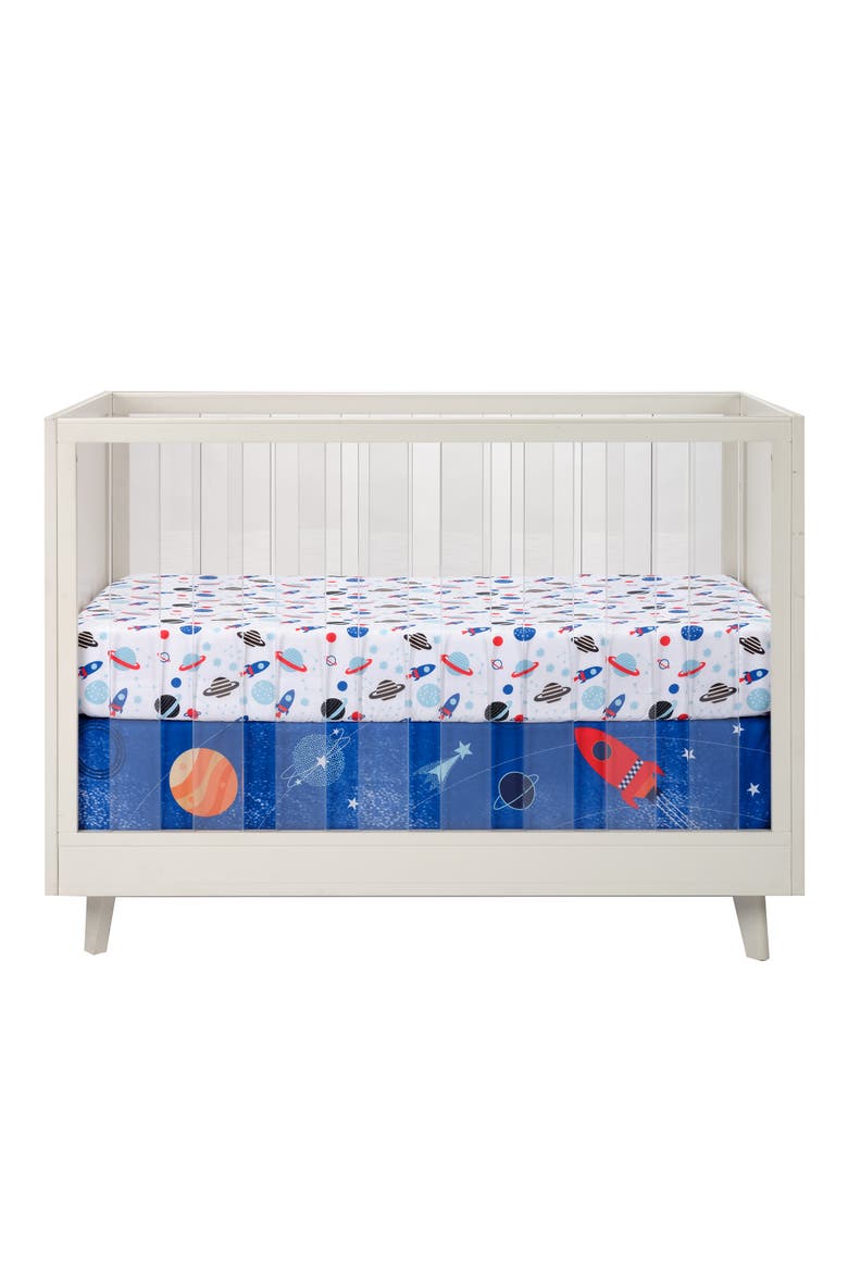 Space Galaxy Microfiber Baby/Toddler Fitted Crib Sheet, Alternate, color, White