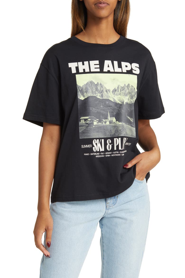 The Alps Graphic T-Shirt, Main, color, CAVIAR
