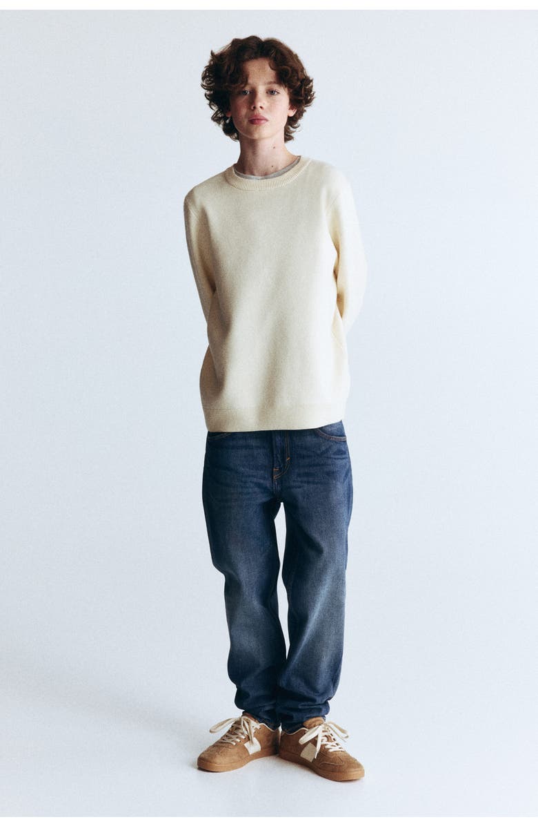 H&M Relaxed Tapered Fit Jeans, Alternate, color, Dark Denim Blue