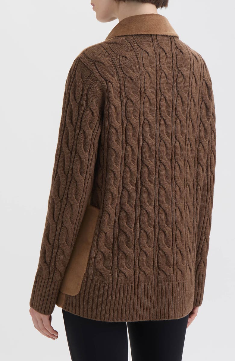 Hunter Double Breasted Wool Blend Jacket, Alternate, color, Brown