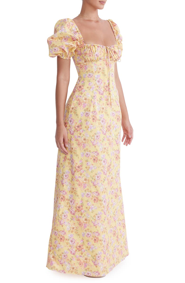 HOUSE OF CB Felizia Floral Puff Sleeve Maxi Dress, Alternate, color, Butter Print