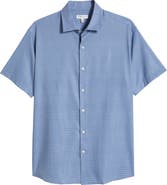 Peter Millar Graham Microprint Short Sleeve Performance Button-Up Shirt