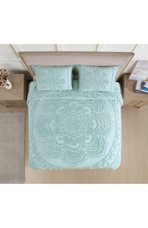 Beatrice Home Fashions Lotus Chenille Comforter In Blue