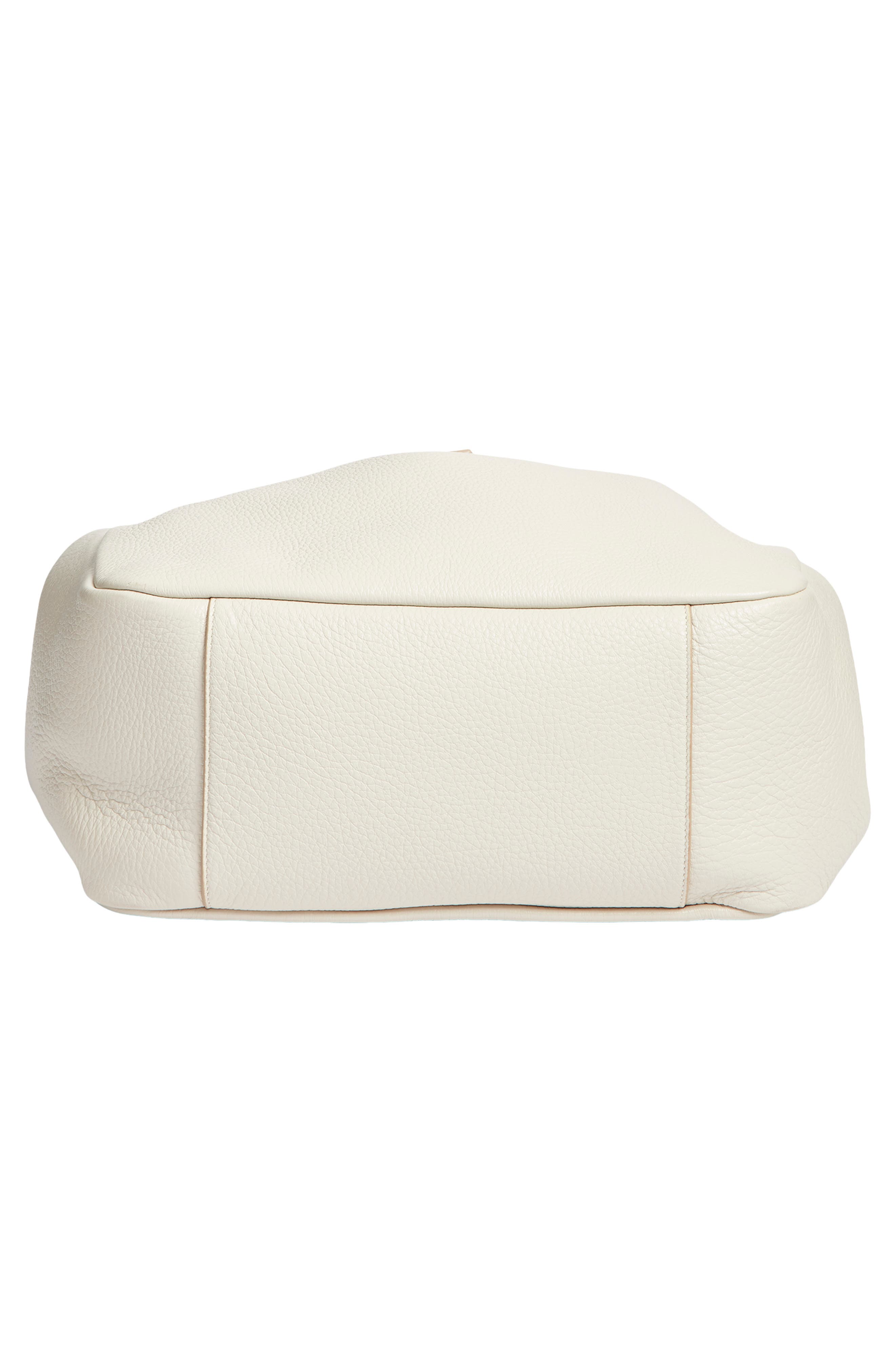 Saint Laurent Le 5 À Bea Leather Tote, Alternate, color, Crema Soft/ Dark Beige