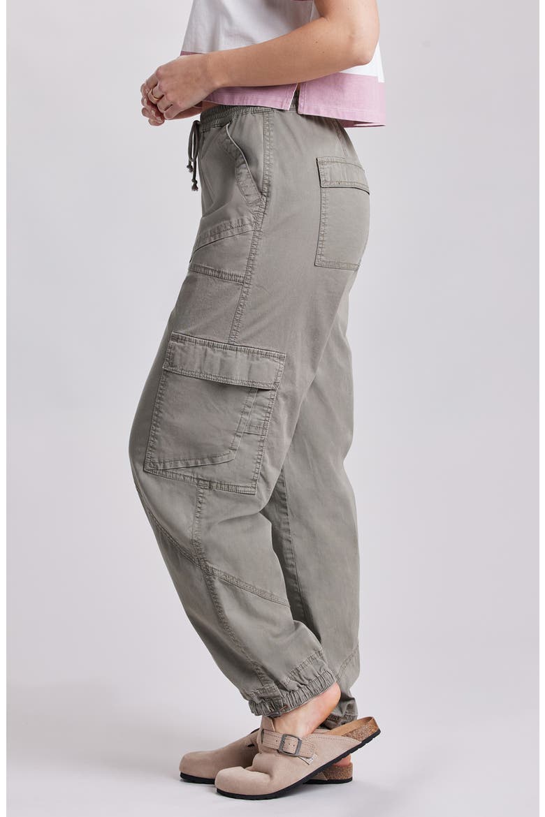 Kammi Stretch Cotton Twill Cargo Pants, Alternate, color, MUSHROOM